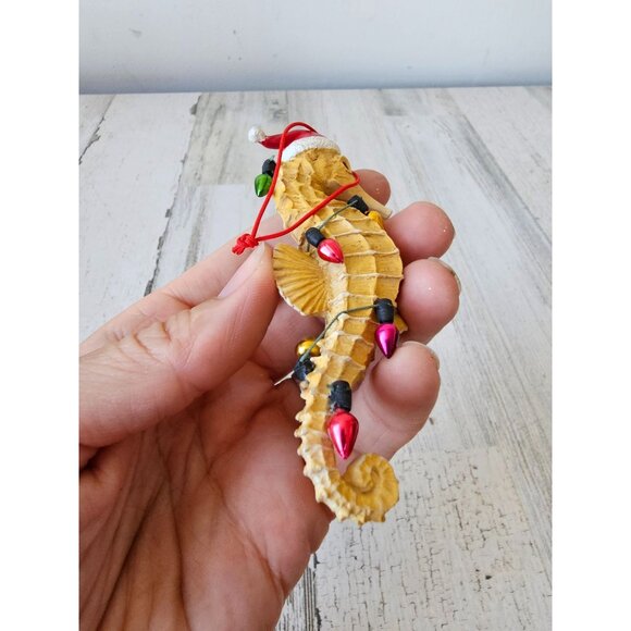 Seahorse string light ornament Santa Xmas tree - Picture 8 of 9